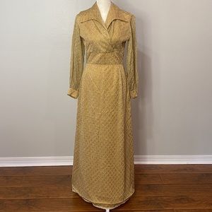 Bret Devin limited edition 60s-70s gold and silver maxi size 8
